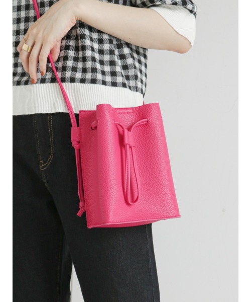 ehka sopo(エヘカソポ)の「ドロストショルダーバッグ(ショルダーバッグ・レディース・オレンジ/ピンク/ブラック・フリ-)」の1枚目の写真