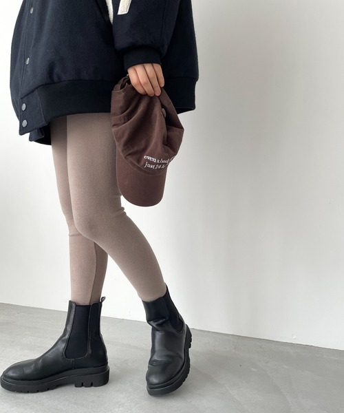 CANAL JEAN（キャナルジーン）の「El mar(エルマール) あったか起毛レギンス（レギンス/スパッツ・レディース・チャコールグレー/ブラック/ベージュ/ブラウン/アイボリー・ONE SIZE）」の5枚目の写真