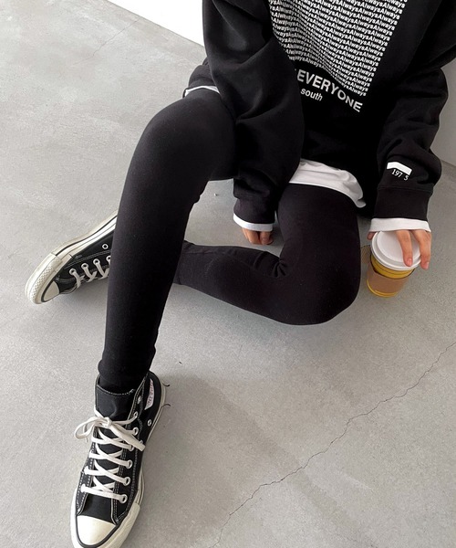 CANAL JEAN（キャナルジーン）の「El mar(エルマール) あったか起毛レギンス（レギンス/スパッツ・レディース・チャコールグレー/ブラック/ベージュ/ブラウン/アイボリー・ONE SIZE）」の3枚目の写真