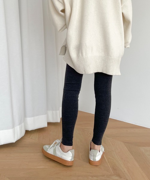 CANAL JEAN（キャナルジーン）の「El mar(エルマール) あったか起毛レギンス（レギンス/スパッツ・レディース・チャコールグレー/ブラック/ベージュ/ブラウン/アイボリー・ONE SIZE）」の9枚目の写真