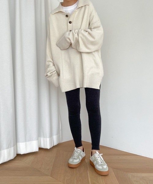 CANAL JEAN（キャナルジーン）の「El mar(エルマール) あったか起毛レギンス（レギンス/スパッツ・レディース・チャコールグレー/ブラック/ベージュ/ブラウン/アイボリー・ONE SIZE）」の8枚目の写真