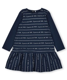 BeBe（ベベ）の「BeBe/ポンチロゴボーダーワンピース(90~140cm)（ワンピース）」