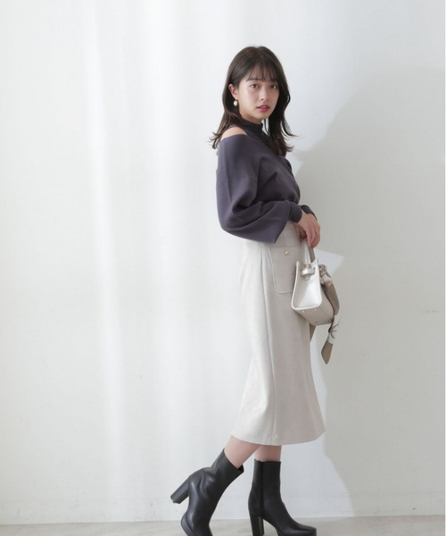 PROPORTION BODY DRESSING(プロポーションボディドレッシング)の「レースドッキングニット/1212270505(ニット/セーター・レディース・ブラウン/グレー/グレー系その他・FREE)」の8枚目の写真