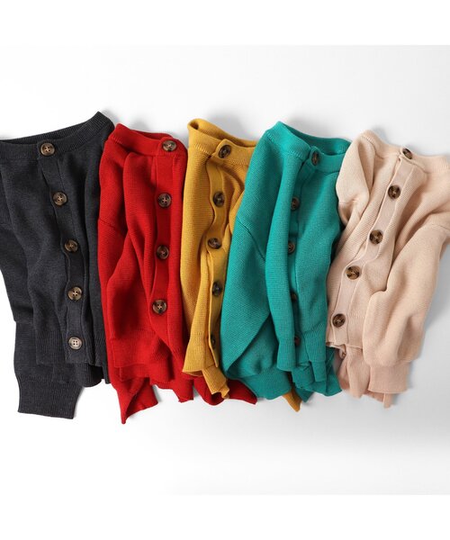 BREEZE（ブリーズ）の「カラバリカーディガン【フォーマル対応】（カーディガン/ボレロ・キッズ・レッド/イエロー/チャコール/エメラルド/キナリ・110/120/130/80/100/90/140）」の6枚目の写真
