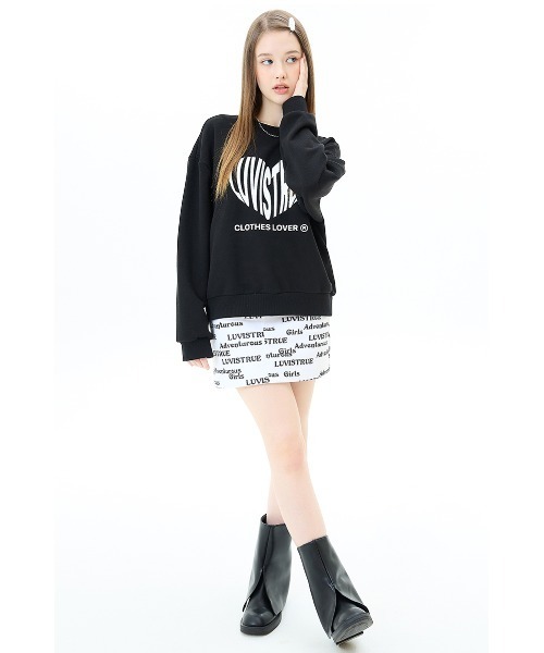 トレーナー スウェット A'GEM/9 × .kom 「LUV IS TRUE/ラブ イズ トゥルー」LOGO MTM /ロゴスウェットシャツ レディ LUVISTRUE トレーナー スウェット A'GEM/9 × .kom 「LUV IS TRUE