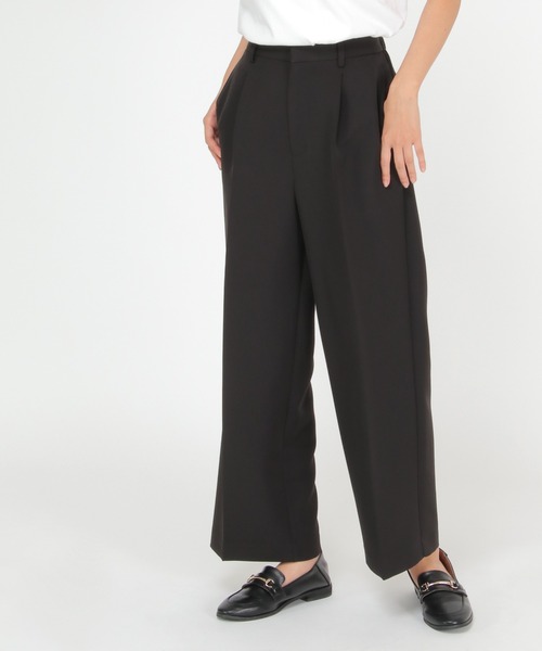 IKKA LOUNGE(イッカラウンジ)の「【BeasySmart】ウォッシャブルワイドパンツ(その他パンツ・レディース・ブラック/ブラウン・L/M)」の2枚目の写真