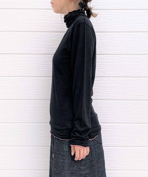 Q(キュー)の「マシュマロタートル(Tシャツ/カットソー・レディース・ブラック/アイボリー/オレンジ/ベージュ/ピンク・MEDIUM)」の7枚目の写真