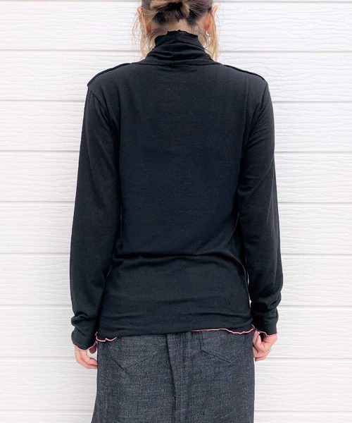 Q(キュー)の「マシュマロタートル(Tシャツ/カットソー・レディース・ブラック/アイボリー/オレンジ/ベージュ/ピンク・MEDIUM)」の8枚目の写真