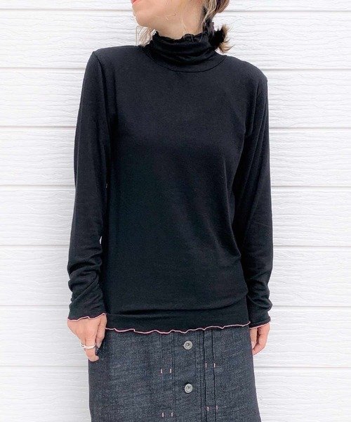 Q(キュー)の「マシュマロタートル(Tシャツ/カットソー・レディース・ブラック/アイボリー/オレンジ/ベージュ/ピンク・MEDIUM)」の6枚目の写真