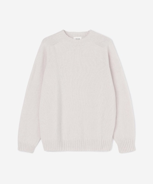 MORRIS&SONS ジーロンラムクルーネックニットナチュラル、オフホワイト MORRIS & SONS | ジーロンラム クルーネックニット MEN（ニット