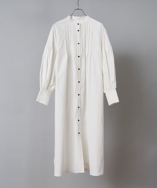 INTER FACTORY（インターファクトリー）の「ファッションインフルエンサー MAIKO - ランタンスリーブシャツワンピース（シャツワンピース・レディース・チャコール/ホワイト・SMALL/MEDIUM）」の16枚目の写真