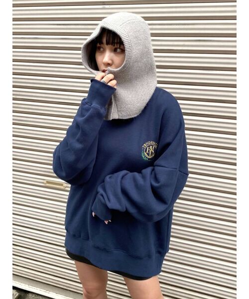 EMODA（エモダ）の「ニットフードウォーマー（ニットキャップ/ビーニー・レディース・ブラック/グレー・FREE）」の10枚目の写真