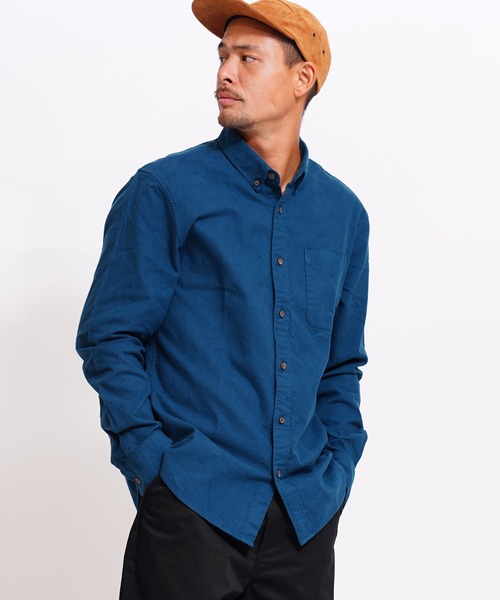 GIORDANO（ジョルダーノ）の「[ GIORDANO ]ヘビーオンスフランネルシャツ (ユニセックス)（シャツ/ブラウス・メンズ・カーキ/グリーン・MEDIUM/LARGE/X-LARGE）」の2枚目の写真