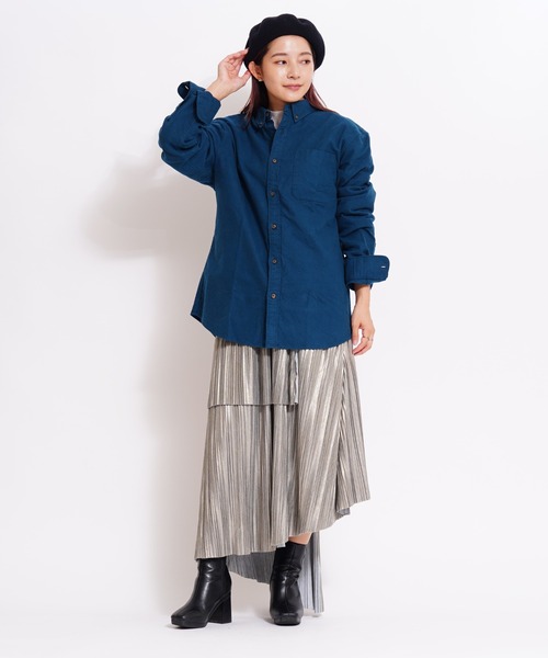 GIORDANO（ジョルダーノ）の「[ GIORDANO ]ヘビーオンスフランネルシャツ (ユニセックス)（シャツ/ブラウス・メンズ・カーキ/グリーン・MEDIUM/LARGE/X-LARGE）」の11枚目の写真