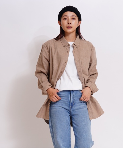 GIORDANO（ジョルダーノ）の「[ GIORDANO ]ヘビーオンスフランネルシャツ (ユニセックス)（シャツ/ブラウス・メンズ・カーキ/グリーン・MEDIUM/LARGE/X-LARGE）」の10枚目の写真