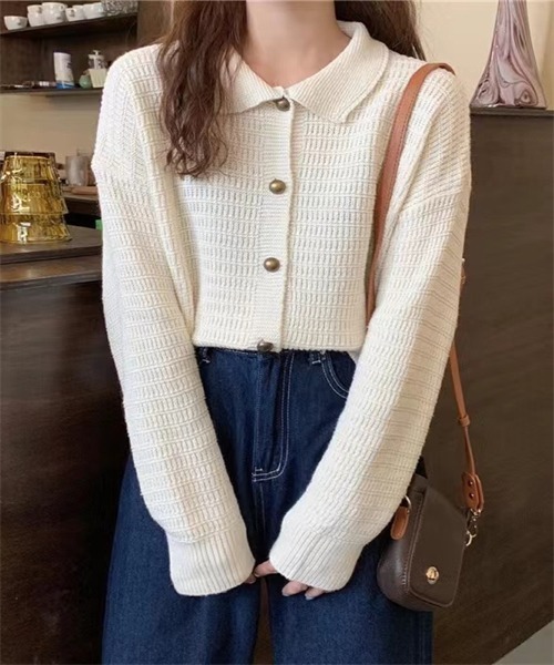 FREE STYLISTS(フリー スタイリスト)の「襟付けニットカーディガン(カーディガン/ボレロ・レディース・キャメル/ベージュ/ネイビー・FREE)」の14枚目の写真