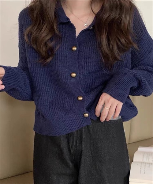 FREE STYLISTS(フリー スタイリスト)の「襟付けニットカーディガン(カーディガン/ボレロ・レディース・キャメル/ベージュ/ネイビー・FREE)」の20枚目の写真