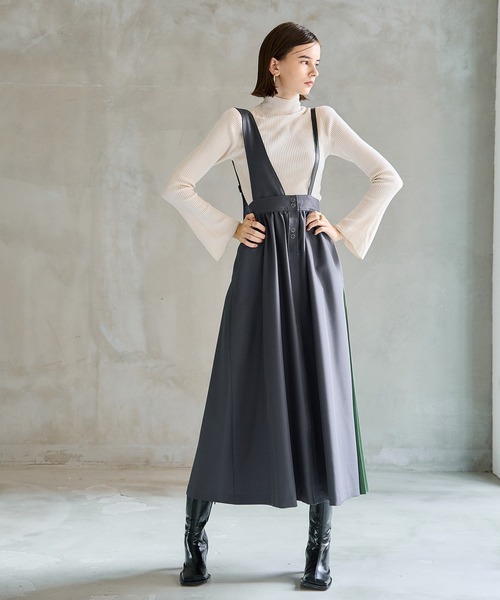 casane（カサネ）の「2WAYアシメプリーツジャンスカ（スカート・レディース・グレー/ブラウン・2/1）」の9枚目の写真