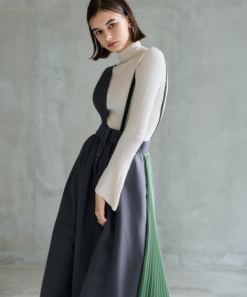 casane（カサネ）の「2WAYアシメプリーツジャンスカ（スカート・レディース・グレー/ブラウン・2/1）」の19枚目の写真