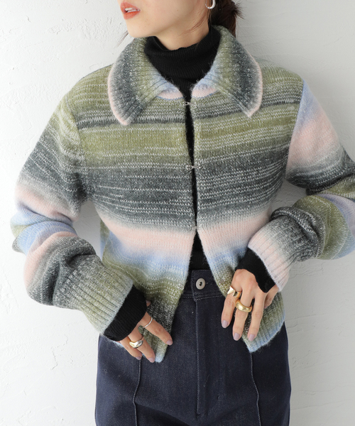 Oriens JOURNAL STANDARD（オリエンス ジャーナルスタンダード）の「Gradation Color Knit CD / グラデーションカラーニット（ニット/セーター・レディース・ピンク/ブルー・FREE）」の5枚目の写真