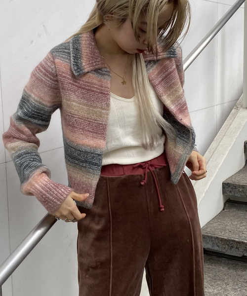 Oriens JOURNAL STANDARD（オリエンス ジャーナルスタンダード）の「Gradation Color Knit CD / グラデーションカラーニット（ニット/セーター・レディース・ピンク/ブルー・FREE）」の3枚目の写真