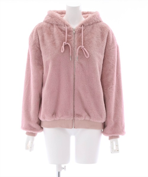 clear（クリア）の「ショート丈ファーブルゾン（ブルゾン・レディース・ブラック/アイボリー/ピンク・F）」の3枚目の写真