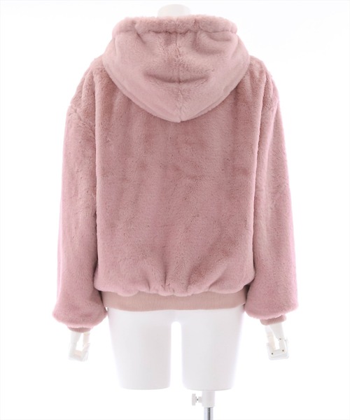 clear（クリア）の「ショート丈ファーブルゾン（ブルゾン・レディース・ブラック/アイボリー/ピンク・F）」の7枚目の写真