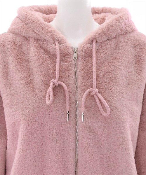 clear（クリア）の「ショート丈ファーブルゾン（ブルゾン・レディース・ブラック/アイボリー/ピンク・F）」の8枚目の写真