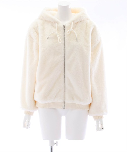 clear（クリア）の「ショート丈ファーブルゾン（ブルゾン・レディース・ブラック/アイボリー/ピンク・F）」の12枚目の写真