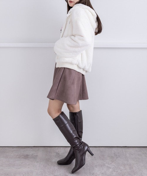 clear（クリア）の「ショート丈ファーブルゾン（ブルゾン・レディース・ブラック/アイボリー/ピンク・F）」の18枚目の写真