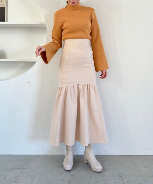 MAJESTIC LEGON(マジェスティックレゴン)の「ギャザーマーメイドスカート(スカート・レディース・ブラック/アイボリー/モカ・SMALL/MEDIUM)」の12枚目の写真