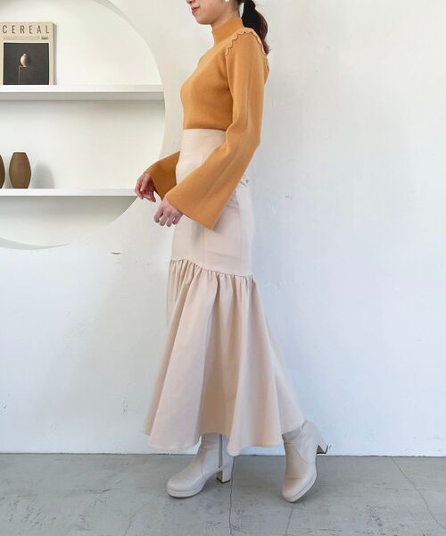 MAJESTIC LEGON(マジェスティックレゴン)の「ギャザーマーメイドスカート(スカート・レディース・ブラック/アイボリー/モカ・SMALL/MEDIUM)」の21枚目の写真