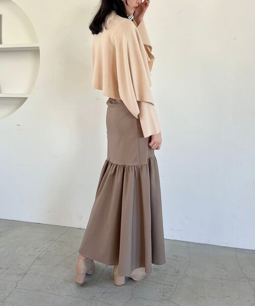 MAJESTIC LEGON(マジェスティックレゴン)の「ギャザーマーメイドスカート(スカート・レディース・ブラック/アイボリー/モカ・SMALL/MEDIUM)」の6枚目の写真