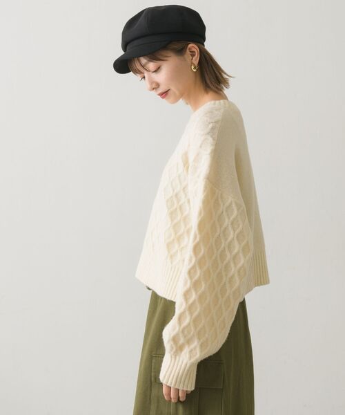 RETRO GIRL（レトロガール）の「ケーブルニットPO（ニット/セーター・レディース・ダークブラウン/オフホワイト/ブルー/ライトベージュ・FREE）」の20枚目の写真
