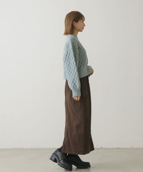 RETRO GIRL（レトロガール）の「ケーブルニットPO（ニット/セーター・レディース・ダークブラウン/オフホワイト/ブルー/ライトベージュ・FREE）」の8枚目の写真