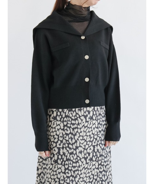 Te chichi(テチチ)の「セーラーカラーニットカーディガン(カーディガン/ボレロ・レディース・ブラック/ベージュ・フリ-)」の5枚目の写真