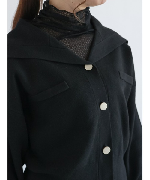 Te chichi(テチチ)の「セーラーカラーニットカーディガン(カーディガン/ボレロ・レディース・ブラック/ベージュ・フリ-)」の7枚目の写真