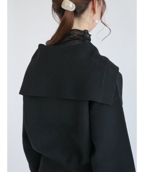 Te chichi(テチチ)の「セーラーカラーニットカーディガン(カーディガン/ボレロ・レディース・ブラック/ベージュ・フリ-)」の6枚目の写真