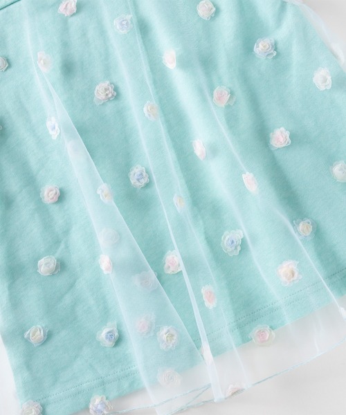 trois lapins kp（トロワラパンケーピー）の「チュールドッキング 長袖Tシャツ(110～130)（Tシャツ/カットソー・キッズ・ミント・110cm/120cm/130cm）」の4枚目の写真