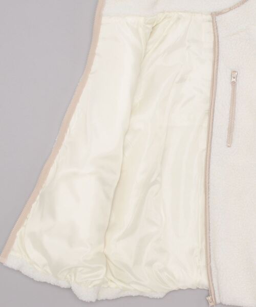 ehka sopo(エヘカソポ)の「ボアハイネックパイピングジャケット(その他アウター・レディース・オフホワイト/ベージュ/グレー・フリ-)」の4枚目の写真