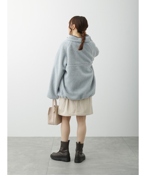 ehka sopo(エヘカソポ)の「ボアハイネックパイピングジャケット(その他アウター・レディース・オフホワイト/ベージュ/グレー・フリ-)」の10枚目の写真