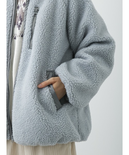 ehka sopo(エヘカソポ)の「ボアハイネックパイピングジャケット(その他アウター・レディース・オフホワイト/ベージュ/グレー・フリ-)」の20枚目の写真