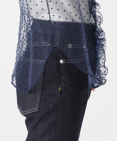 IENA LA BOUCLE（イエナラブークル）の「IENA LA BOUCLE ドットオーガンジーラッフルブラウス（シャツ/ブラウス・レディース・ネイビー・FREE）」の14枚目の写真