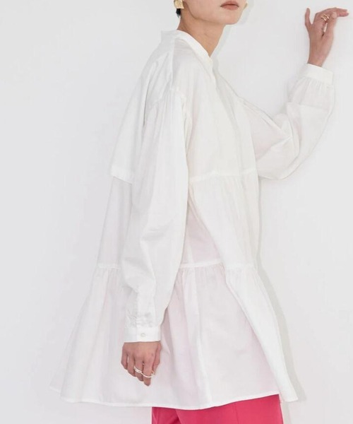 AMERICAN HOLIC（アメリカンホリック）の「ティアードボリュームチュニック（チュニック・レディース・オフホワイト/イエロー/ミント・M/L）」の2枚目の写真