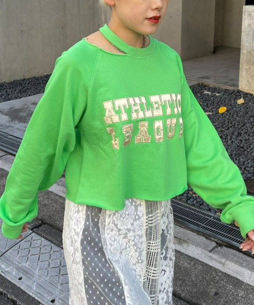 CIAOPANIC（チャオパニック）の「サテン刺繍ロゴスウェット（スウェット・レディース・グレー/オフホワイト/グリーン・FREE）」の17枚目の写真