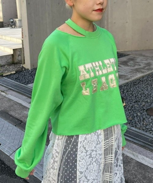 CIAOPANIC（チャオパニック）の「サテン刺繍ロゴスウェット（スウェット・レディース・グレー/オフホワイト/グリーン・FREE）」の18枚目の写真