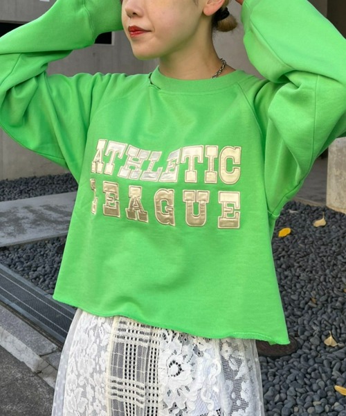 CIAOPANIC（チャオパニック）の「サテン刺繍ロゴスウェット（スウェット・レディース・グレー/オフホワイト/グリーン・FREE）」の19枚目の写真