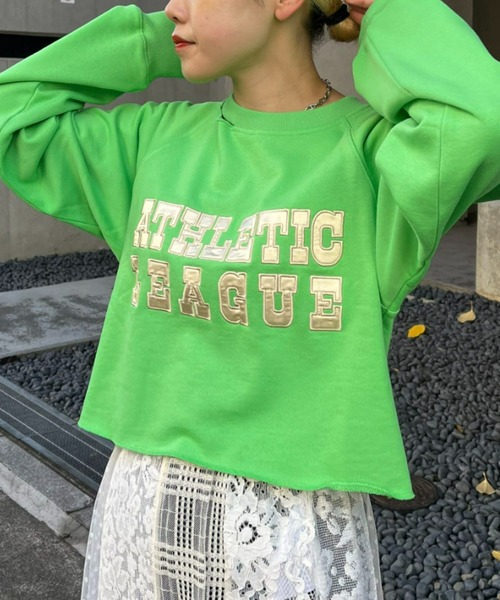 CIAOPANIC（チャオパニック）の「サテン刺繍ロゴスウェット（スウェット・レディース・グレー/オフホワイト/グリーン・FREE）」の20枚目の写真