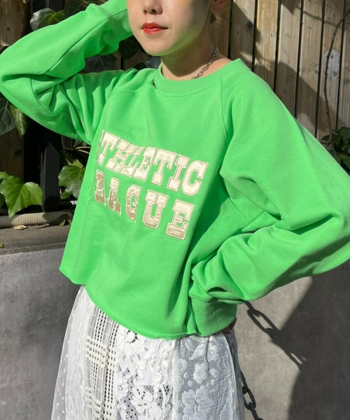 CIAOPANIC（チャオパニック）の「サテン刺繍ロゴスウェット（スウェット・レディース・グレー/オフホワイト/グリーン・FREE）」の21枚目の写真