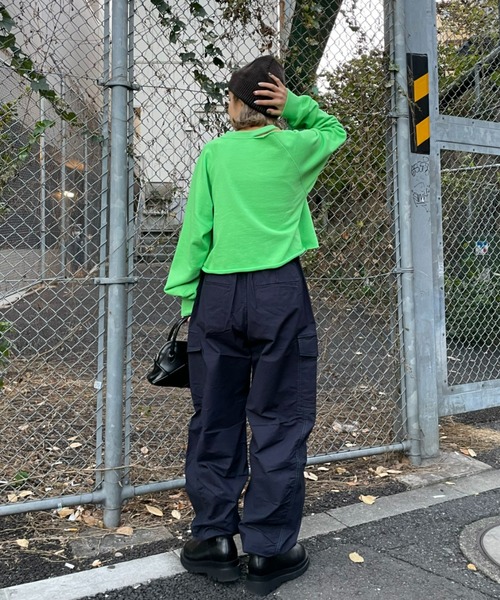 CIAOPANIC（チャオパニック）の「サテン刺繍ロゴスウェット（スウェット・レディース・グレー/オフホワイト/グリーン・FREE）」の13枚目の写真